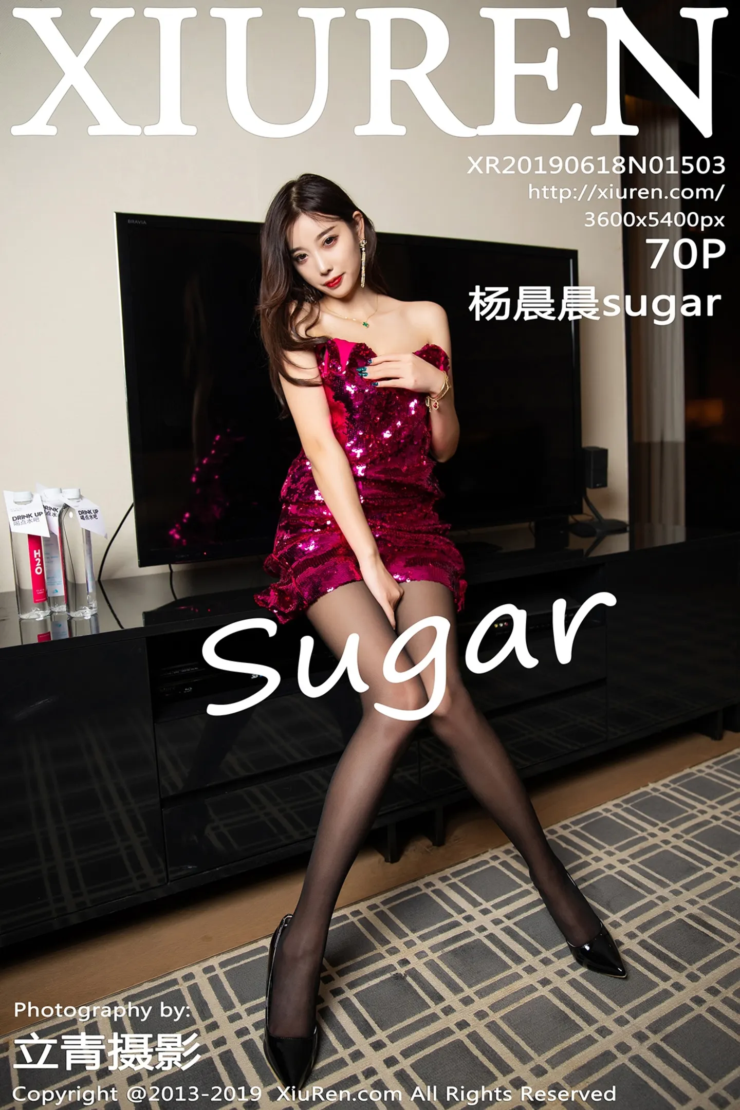 [XiuRen秀人网]No.1503_女神杨晨晨sugar酒红色吊带连身裙配黑丝裤袜极致诱惑写真70P-秀人网 - XiuRen.Space